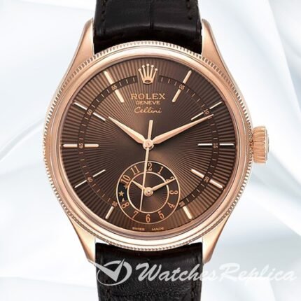 Rolex Cellini Men's 39mm m50525 0016 Leather Strap