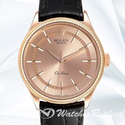 Rolex Cellini m50705rbr 0010 Men's 39mm Rose Gold tone