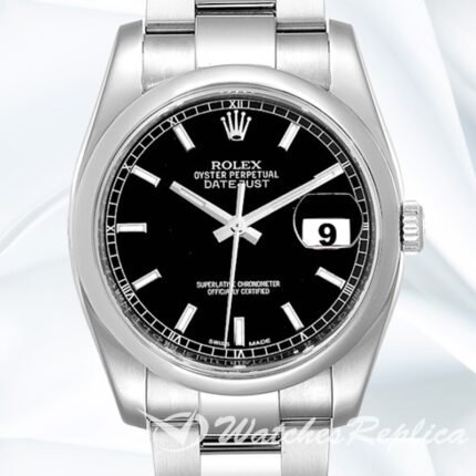 Rolex Datejust 36mm Men's 116200BKSO Black Dial Silver tone
