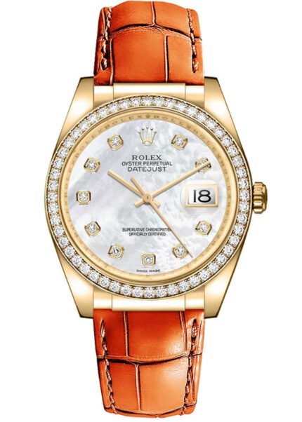 Rolex Datejust Mother of Pearl White Dial Diamond Women's Watch 116188 36MM