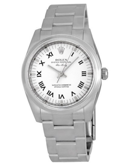 Rolex Air King White Dial Stainless Steel Bracelet Automatic Men's Watch 36 MM
