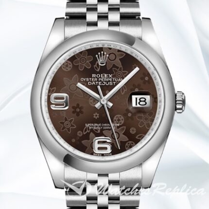 Rolex Datejust 116200BFAJ Men's 36mm Silver tone Bronze Floral Dial