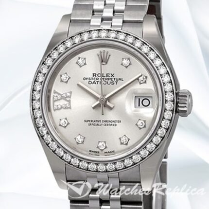 Rolex Datejust Ladies 28mm m279384rbr 0021 Silver toneDate just women
