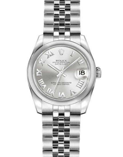 Rolex LadyDatejust Silver Roman Numeral Dial Steel Watch 179160 26 MM
