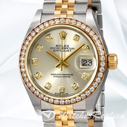 Rolex Datejust m279383rbr 0007 28mm Ladies Diamond Bezel