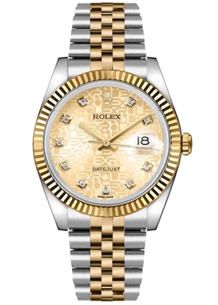 Rolex Datejust Champagne Dial Oystersteel Stainless Steel Case 116233 36MM