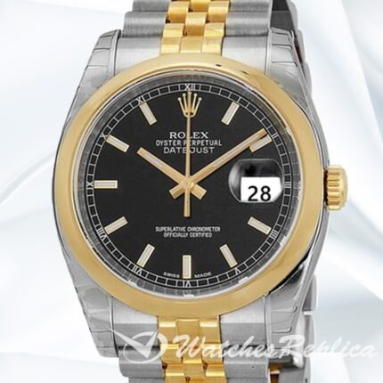 Rolex Datejust 36mm Men's 116203BKSJ Stainless Steel Silver tone