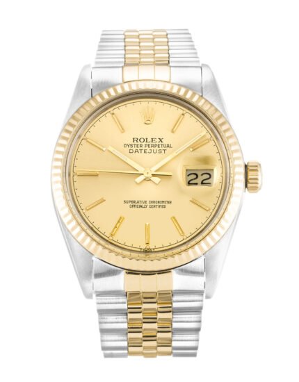 Rolex Datejust Stainless Steel Strap Yellow Gold Dial 16013 36MM